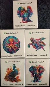 5 Sealed Small Wooden Quordlepuzzles NEW (4 New/1 Used) - Picture 1 of 2
