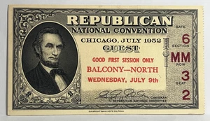 1952 Republican National Convention Chicago-FIRST SESSION ONLY, Wednesday July 9 - Picture 1 of 3