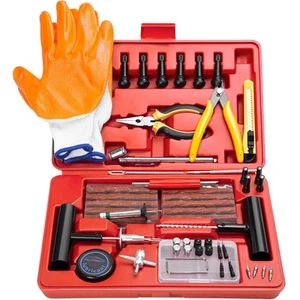 Flat Tire Repair Kits, 74 Pcs Universal Tire Plug Kit Heavy Duty Flat Tire Pu... - Picture 1 of 9