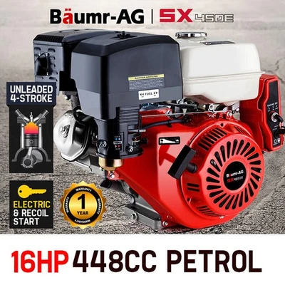 BAUMR-AG 16HP Petrol Stationary Engine OHV Motor Horizontal Shaft Electric Recoi - image 1 of 4