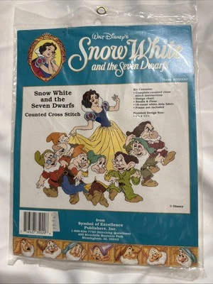 Walt Disney Counted Cross Stitch Kit * Snow White and Seven Dwarfs * NIP Vintage - Image 1 of 2