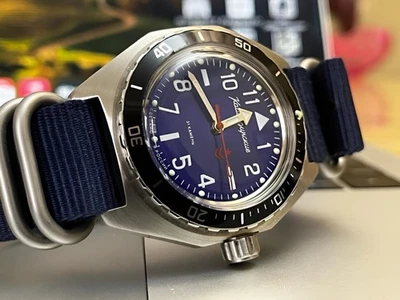NUEVO Reloj Ruso Vostok Amphibia 350501 Automático Esfera Verde (10 ATM) Foto 1 de 4