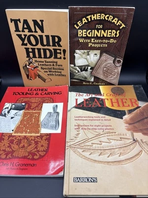 老式4本工艺鞣制工具雕刻皮革工作指南书籍 — 第 1/4 张图片