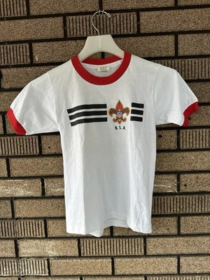 Vintage 70s Boy Scouts of America Ringer TeeBSA Made in USA M 10-12 (Fits XS/S) - Image 1 of 4