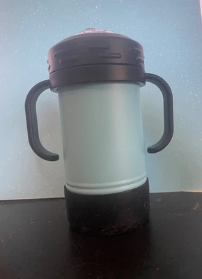 Taza aislada para niños de 10 oz nueva en caja verde azulado asas extraíbles que se pueden girar Foto 1 de 4