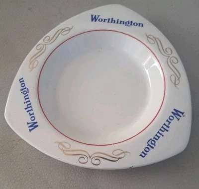 Worthington Gilded Ashtray Triangular, Vintage Breweriana Collectable  - Image 1 of 4