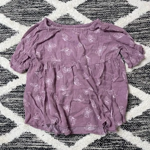 Target Cat and Jack Purple Butterfly 3/4 Sleeve Shirt size size small 6/7 - Picture 1 of 3