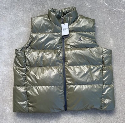 Novo com etiquetas Nike Air Jordan Therma-Fit Down Flight Puffer Colete Masculino Tamanho 3XL FV7273-222 - Imagem 1 de 4