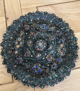 ANTIKE ALTARPLAKETTE BUDDHISTISCHES MANDALA NEPALESISCHER NEPAL TIBET ~ sehr alte Plakette - Bild 1 von 20