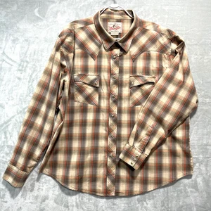 Vtg American Cowboys Choose Wrangler Western Pearl Snap Stitched Rodeo Shirt XL - Picture 1 of 7
