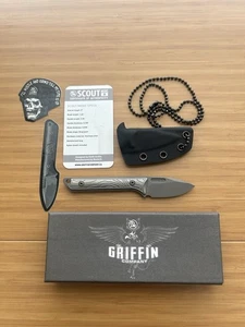 Griffin Co Scout Medic - Mill Topo Ti - Stonewashed MagnaCut with Kydex Sheath - Picture 1 of 10