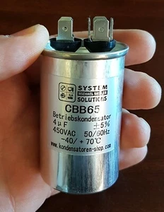 Motor Capacitor/Operating Capacitor 50/60Hz 4uF / Μf CBB65 450 VAC, Steckanschl - Picture 1 of 3
