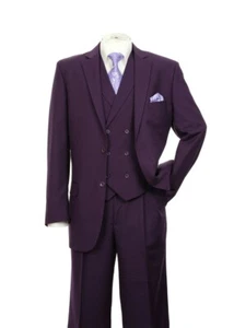 Men's 3 Piece  Luxurious Woo Feel  Fancy  Suit 2-Button, Two Side Vents V9 - Picture 1 of 10