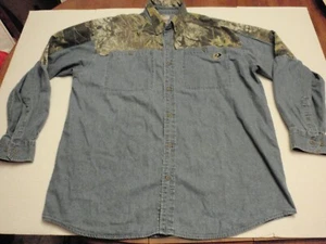 Mossy Oak High Country Denim Camouflage Shirt Men 2XL (XXL) Long Sleeve - Picture 1 of 7