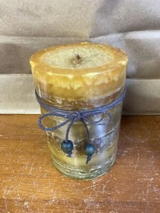 Large 4 x 6 Pier 1 Citrus Cilantro Candle Pillar Unused Unlit NEW Sealed - Picture 1 of 3