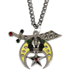 4031865 Shrine Necklace Pendant Shriner Scimitar Crescent Moon Star Prince Hall - Picture 1 of 1
