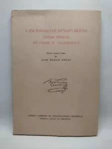 Cancionero De Mendes Britto: Poesias Ineditas Del Conde De Villamediana -1965 PB - Picture 1 of 16