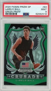 Panini Prizm 2020 Draft Picks Cruzada verde bola LaMelo #83 novato - PSA 9 como nuevo - Imagen 1 de 2