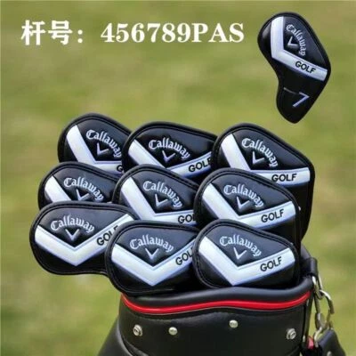 9Pcs Golf Iron Covers Headcover For Callaway Golf Club Leather Magnetic closure - Image 1 of 4