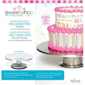 Sweetshop Stainless Steel Swivel Cake Decorating Tray Icing Turntable #C217 - Picture 1 of 6