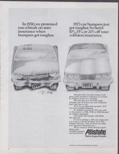 1972 Print Ad Allstate Your in Good Hands 1970 Bumpers Got Tougher 1973 Illus - Bild 1 von 1