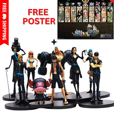 Anime Figure One Piece Straw Hat Pirates Full Set Figure Luffy Zoro Free Poster