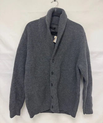 Suéter Massimo Dutti Para Hombres Cárdigan Grande Gris Tejido Cuello Detalle 8211/305 Nuevo con Etiquetas Foto 1 de 4