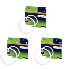 3 x Osram G10Q T5C 32W 16mm Circular  Fluro Bulb Cool white 2232 Lumens - Picture 1 of 2