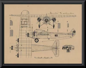 Amelia Earhart Autogramm Reprint Diagramm von Fokker auf 90 Jahre altem Papier P054 - Bild 1 von 1