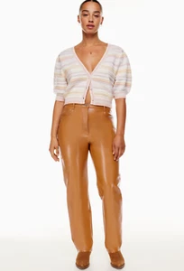 NWT Women's - Wilfred The Melina Brown Faux Leather Pants, Size 00 - Picture 1 of 11