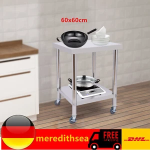 60x60cm Edelstahltisch mit Rollen Arbeitstisch Küchentisch Gastro Zerlegetisch - Bild 1 von 12
