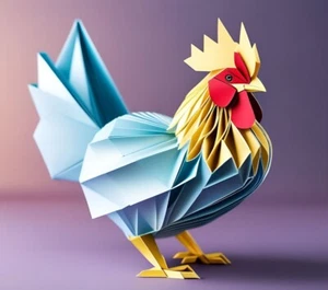 Origami Ostern Huhn Wandkunst - Bild 1 von 1