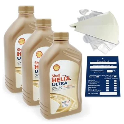 3 Liter original Shell Helix Ultra ECT C2/C3 0W30 Motoröl Porsche C30 API SN SET - Bild 1 von 4