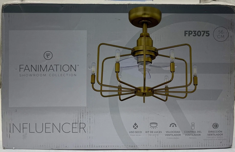 Fanimation Fans FP3075CH Influencer Indoor Ceiling Fan Chrome-OPEN BOX - Image 1 of 3