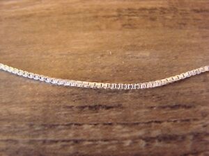 Southwestern Jewelry Sterling Silver Box Chain Necklace 16" Long x 1 MM