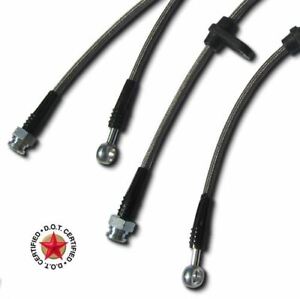 For 1990 1991 Honda Prelude FRONT + REAR Techna-Fit Stainless Steel Brake Lines