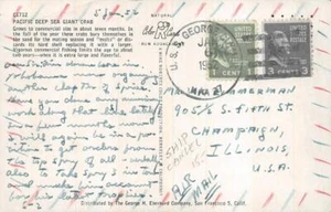 GIAN CRAB USS GEORGE CLYMER SHIP CANCEL PREXY STAMPS POSTCARD 1952 - Picture 1 of 1