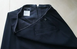 Auth Chanel 00A Black Wool Chain Skirt Size 38 - Picture 1 of 10