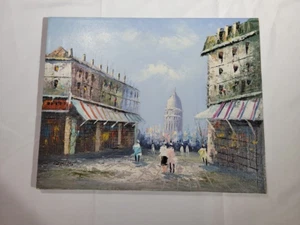 Vintage Impasto Oil Painting of Historical Washington, DC or European Cityscape - Picture 1 of 11