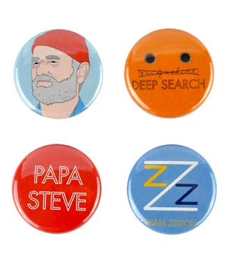 Steve Zissou Buttons, Life Aquatic badge Set! Bill Murray,  Wes Anderson - Image 1 of 3
