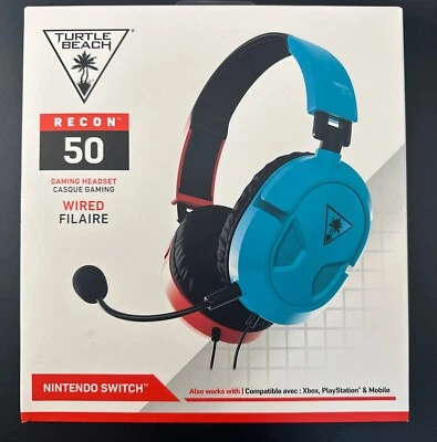 Turtle Beach - Recon 50 Wired Gaming Headset for Nintendo Switch - Red/Blue - Image 1 of 3