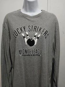 T-shirt manica lunga Lucky Strikers Midnite League cocktail e bowling Old Navy M - Foto 1 di 5
