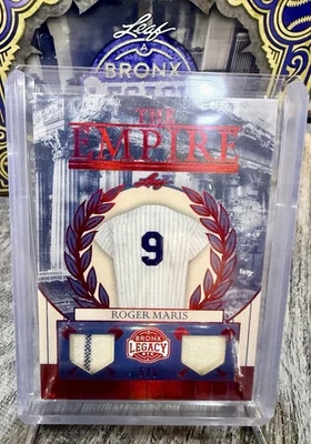 Leaf Bronx Legacy 2025 - The Empire *Jersey usado en juegos* Lámina roja-Roger Maris #5/6 Foto 1 de 3