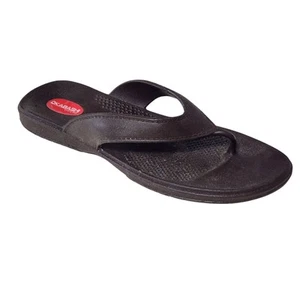 Okabashi Sandals Brown Rubber Womens Size Large 9.5 10 Flip Flops Thongs Flat - Picture 1 of 10