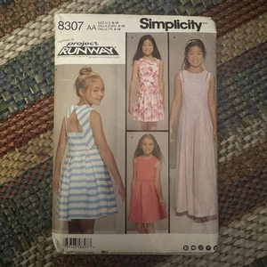 Simplicity Sewing Patterns 8307: Project Runway 4 Girl’s Dresses, New, Uncut - Picture 1 of 7