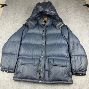 Chaqueta North Face Down Vintage Mediana Azul Marrón Etiqueta Puffer EE. UU. Expedición Años 70 - Imagen 1 de 23