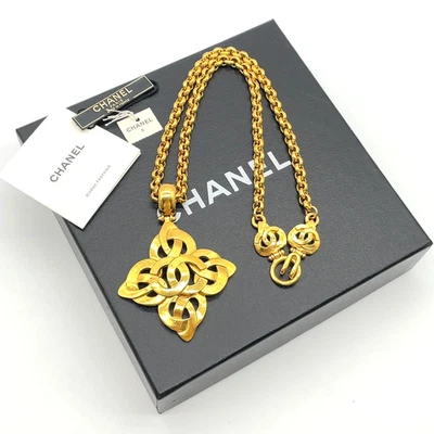 Подлинный Chanel цепочка падение цветок Coco ожерелье 97P W/коробка SK070142 - Изображение 1 из 4