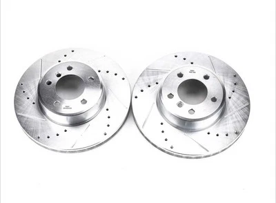 Disc Brake Rotor Set-Front Drilled, Slotted and Zinc Plated Brake Rotor Pair - Image 1 of 3