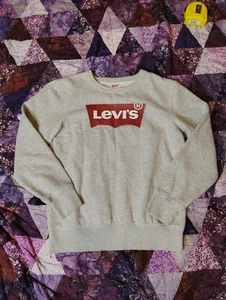 Levi’s Crewneck Sweatshirt Jugend Jungen L grau rot Pullover Logo Tab Fleece - Bild 1 von 7