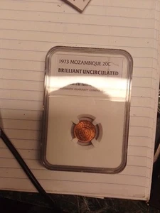 1973 Mozambique 20c Coin Slab Graded By NGC - Picture 1 of 6
